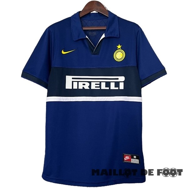 Foot Maillot Pas Cher Third Maillot Inter Milán Retro 1998 1999 Bleu