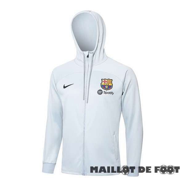 Foot Maillot Pas Cher Veste Con Capucha Barcelona 2023 2024 Gris Clair