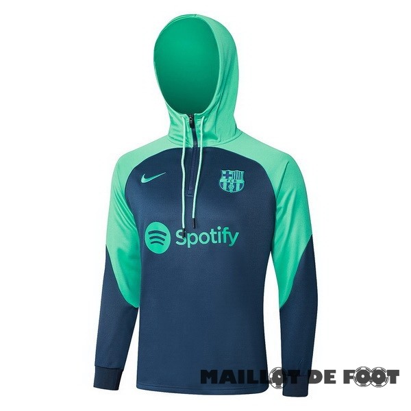 Foot Maillot Pas Cher Veste Con Capucha Barcelona 2023 2024 Vert Bleu