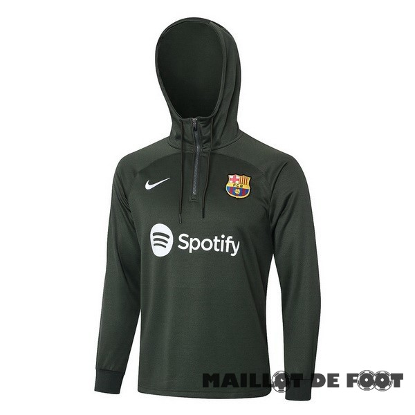 Foot Maillot Pas Cher Veste Con Capucha Barcelona 2023 2024 Vert Marine