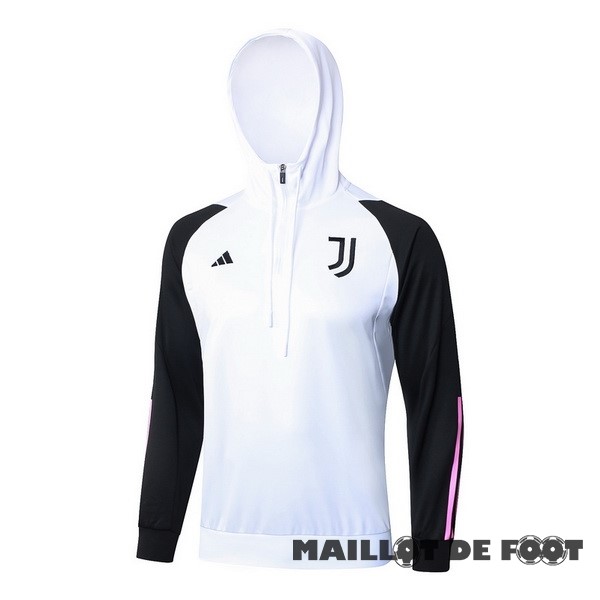 Foot Maillot Pas Cher Veste Con Capucha Juventus 2023 2024 Blanc Noir Rose