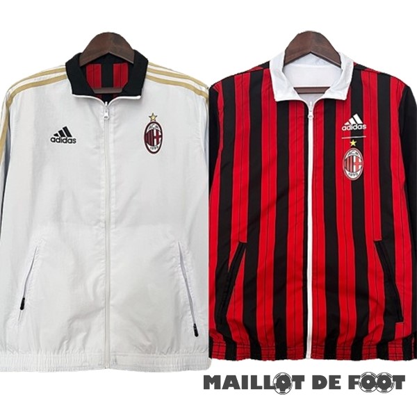 Foot Maillot Pas Cher Coupe Vent AC Milan 2024 2025 Blanc Rouge