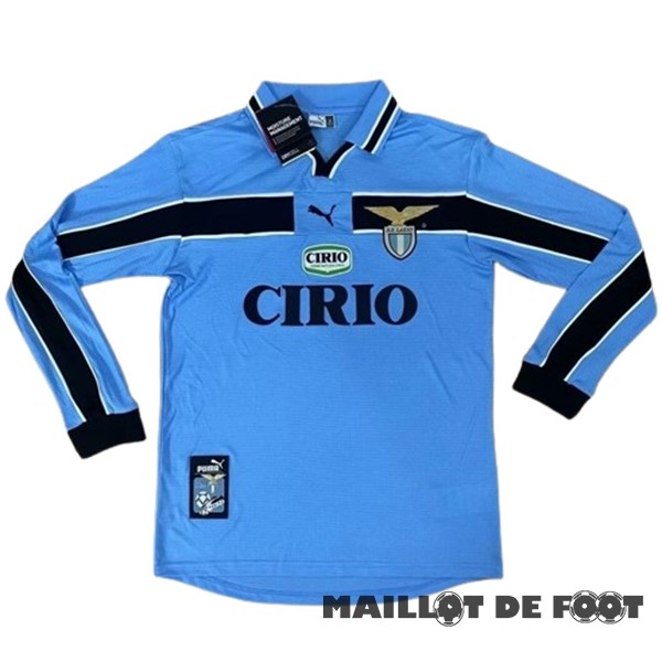 Foot Maillot Pas Cher Domicile Manches Longues Lazio Retro 1998 2000 Clair