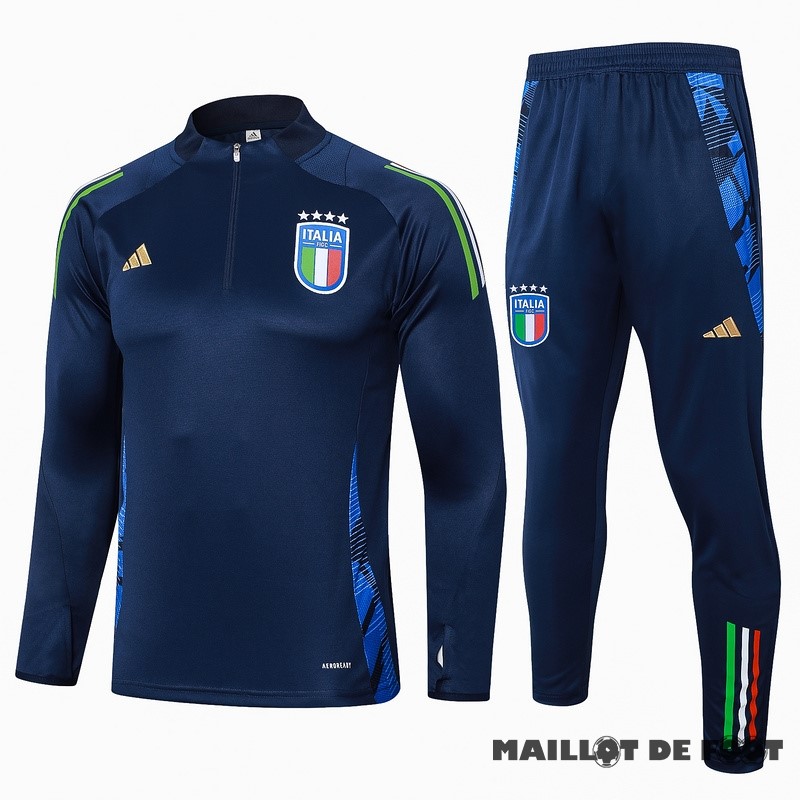 Foot Maillot Pas Cher Ensemble Complet Sudadera Entrainement Italie 2024 Bleu Marine