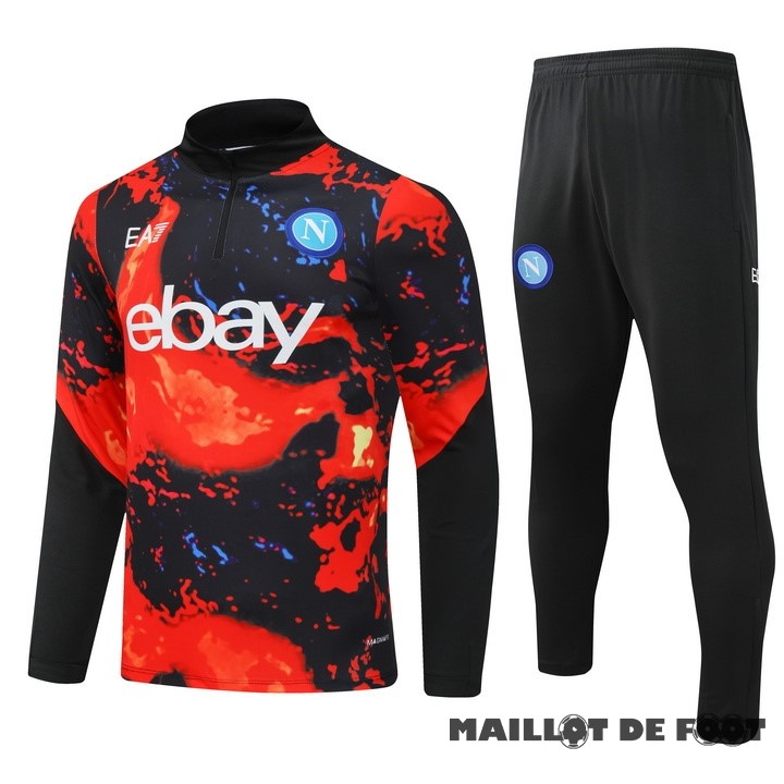 Foot Maillot Pas Cher Ensemble Complet Sudadera Entrainement Napoli 2024 2025 Orange Noir