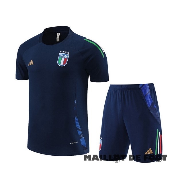 Foot Maillot Pas Cher Entrainement Ensemble Complet Enfant Italie 2024 Bleu Marine