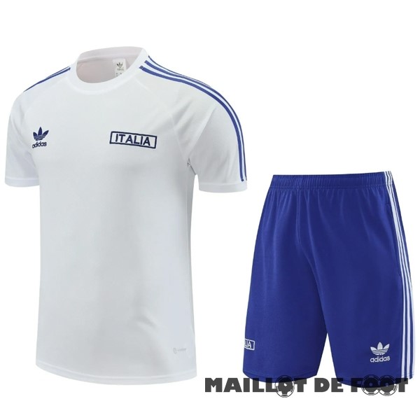 Foot Maillot Pas Cher Entrainement Ensemble Complet Italie 2024 Blanc Bleu