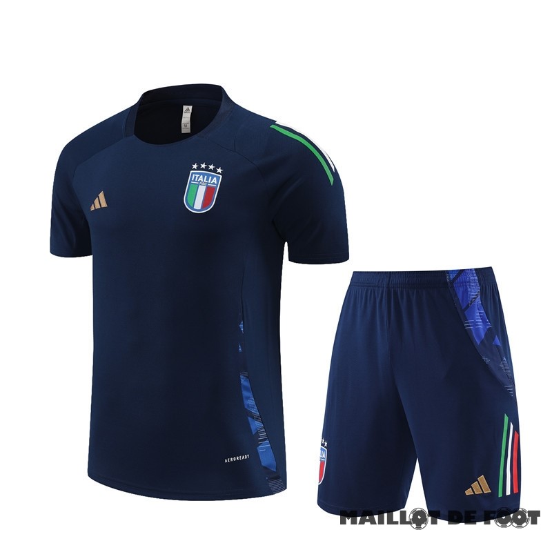 Foot Maillot Pas Cher Entrainement Ensemble Complet Italie 2024 Bleu Marine