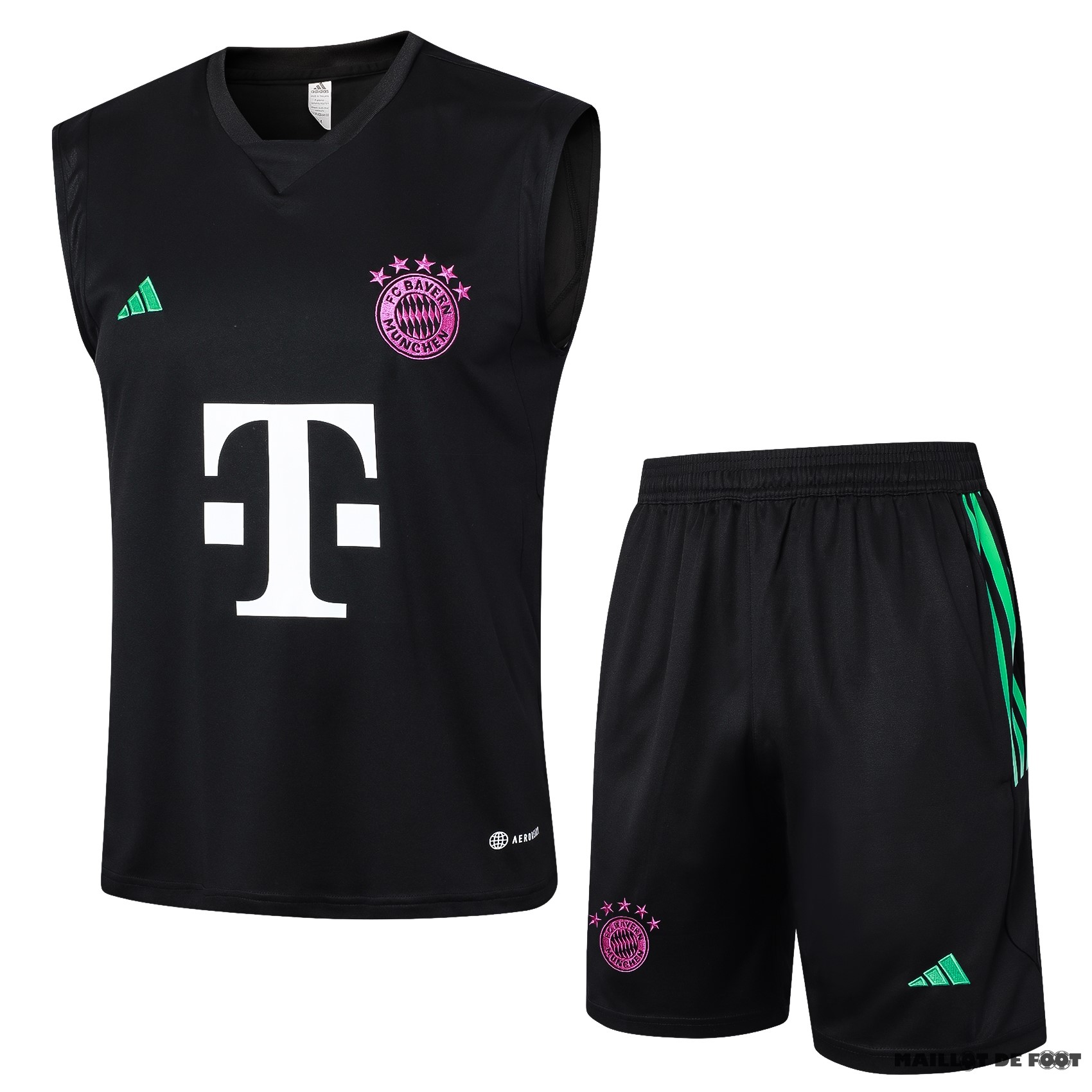 Foot Maillot Pas Cher Entrainement Sans Manches Ensemble Complet Bayern Múnich 2023 2024 Noir