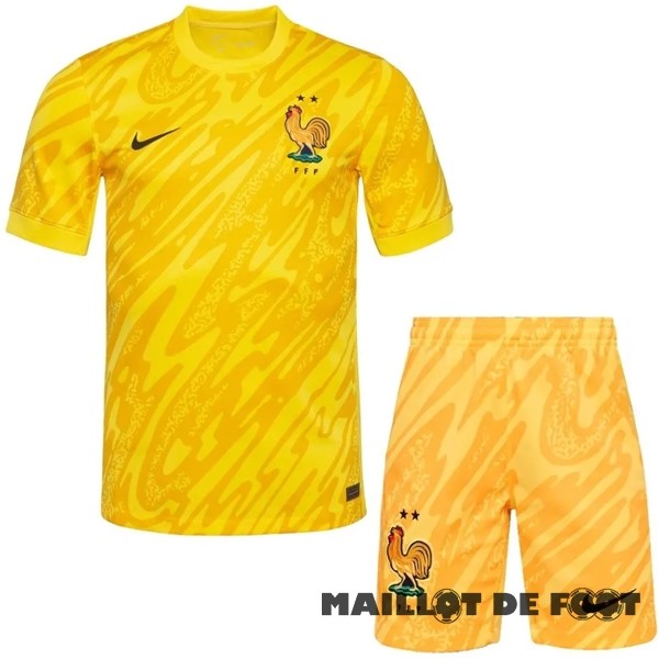 Foot Maillot Pas Cher Gardien Conjunto De Enfant France 2024 Jaune