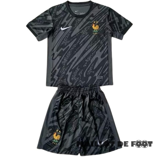 Foot Maillot Pas Cher Gardien Conjunto De Enfant France 2024 Noir