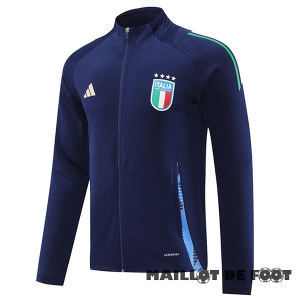 Foot Maillot Pas Cher Ropa Deportiva Con Cremallera Larga Italie 2024 Bleu Marine