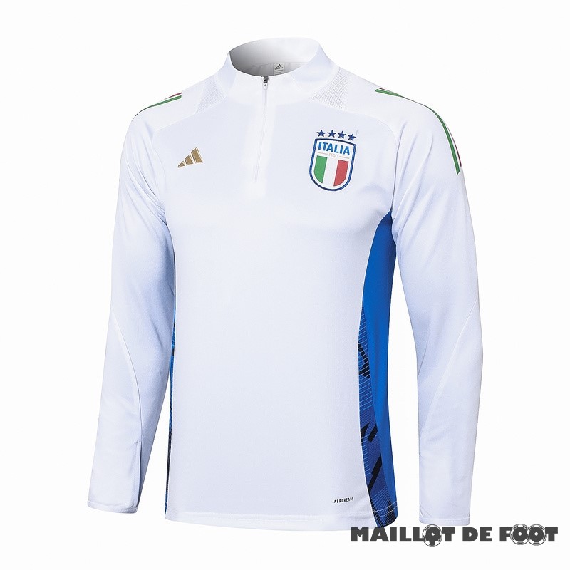 Foot Maillot Pas Cher Sudadera Entrainement Italie 2024 Blanc Bleu