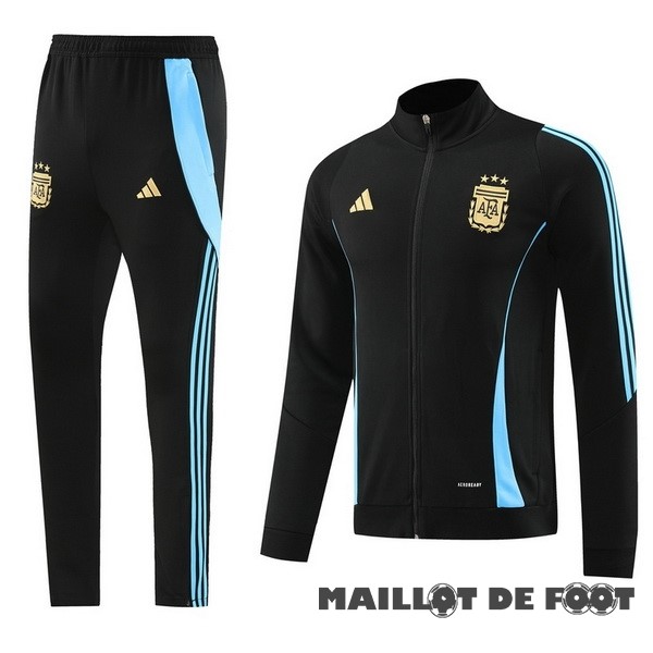 Foot Maillot Pas Cher Ensemble Complet Ropa Deportiva Con Cremallera Larga Argentine 2024 Noir Bleu