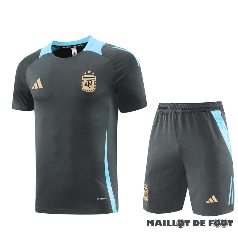 Foot Maillot Pas Cher Entrainement Ensemble Complet Argentine 2024 Gris Bleu