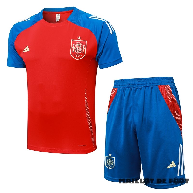 Foot Maillot Pas Cher Entrainement Ensemble Complet Espagne 2024 Bleu Rouge