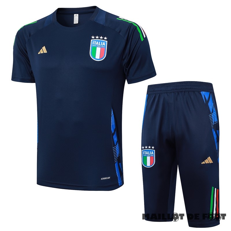 Foot Maillot Pas Cher Entrainement Ensemble Complet Italie 2024 Bleu Marine