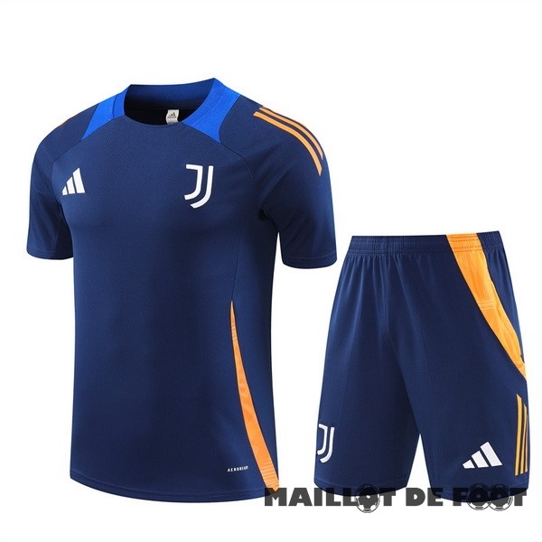 Foot Maillot Pas Cher Entrainement Ensemble Complet Juventus 2024 2025 Bleu Marine Orange