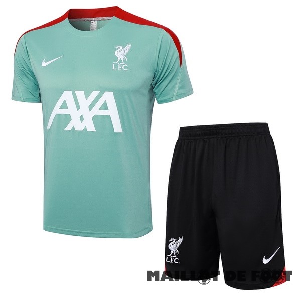 Foot Maillot Pas Cher Entrainement Ensemble Complet Liverpool 2024 2025 Vert Noir