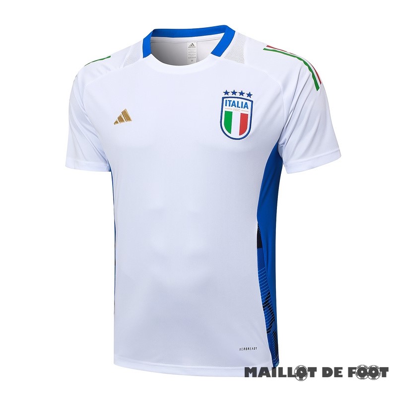 Foot Maillot Pas Cher Entrainement Italie 2024 Blanc Bleu