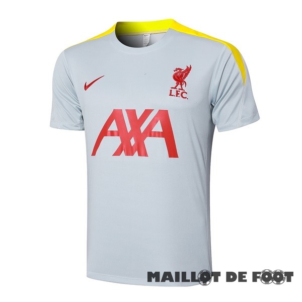 Foot Maillot Pas Cher Entrainement Liverpool 2024 2025 Gris Jaune