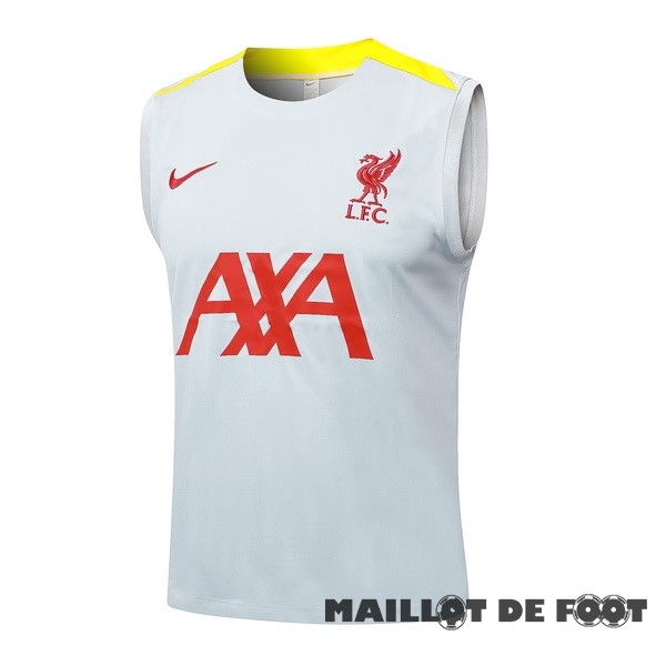 Foot Maillot Pas Cher Entrainement Sans ManchesLiverpool 2024 2025 Gris Jaune