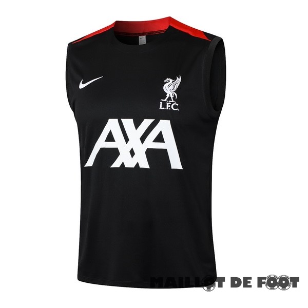 Foot Maillot Pas Cher Entrainement Sans ManchesLiverpool 2024 2025 Noir Blanc