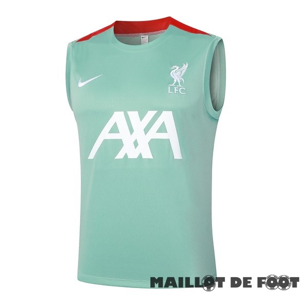 Foot Maillot Pas Cher Entrainement Sans ManchesLiverpool 2024 2025 Vert Blanc