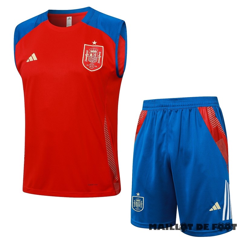 Foot Maillot Pas Cher Entrainement Sans Manches Ensemble Complet Argentine 2024 Rouge Bleu