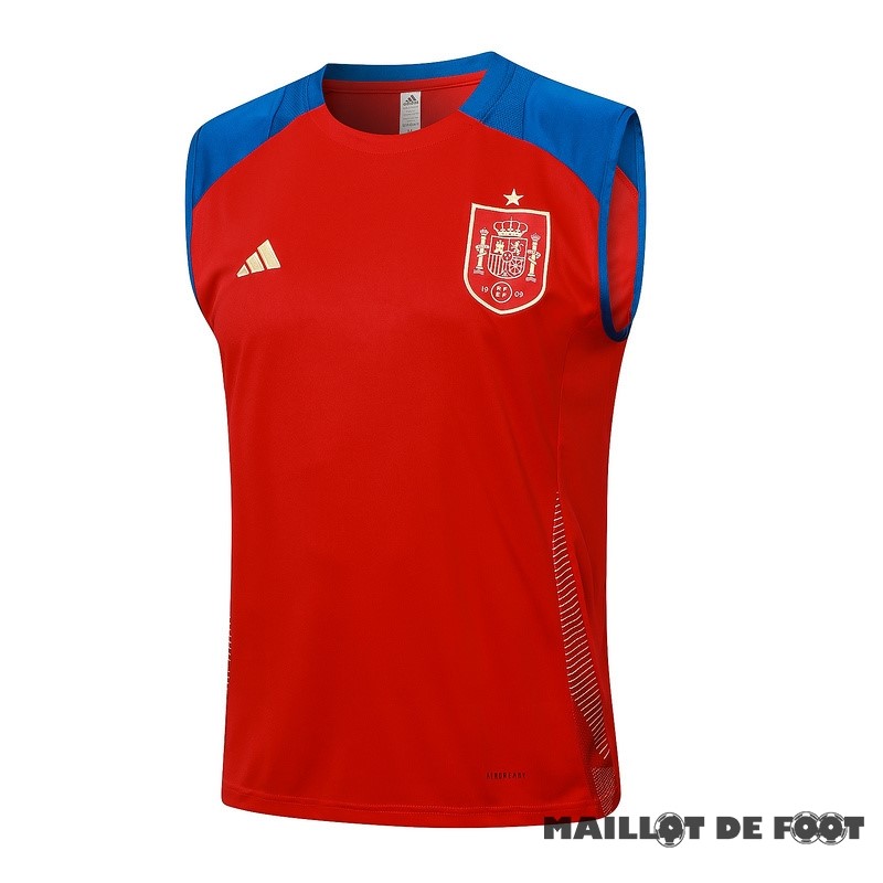 Foot Maillot Pas Cher Entrainement Sans Manches Espagne 2024 Rouge Bleu