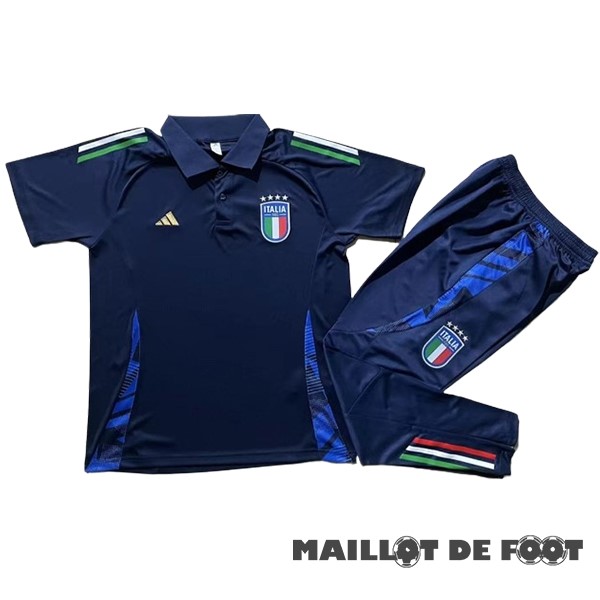 Foot Maillot Pas Cher Thailande Ensemble Complet Polo Italie 2024 Bleu Marine