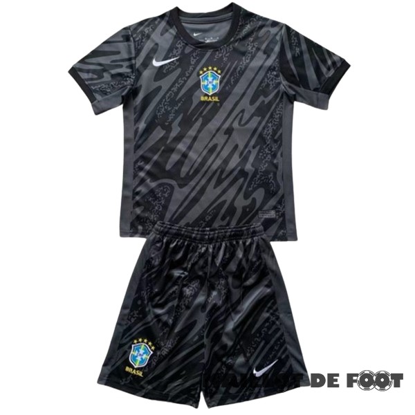 Foot Maillot Pas Cher Thailande Gardien Conjunto De Brésil Brésil 2024 Noir