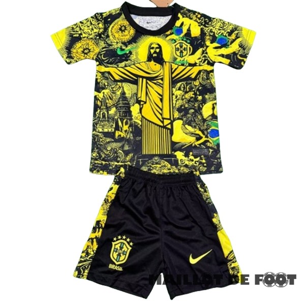 Foot Maillot Pas Cher Thailande Spécial Conjunto De Enfant Brésil 2024 Jaune