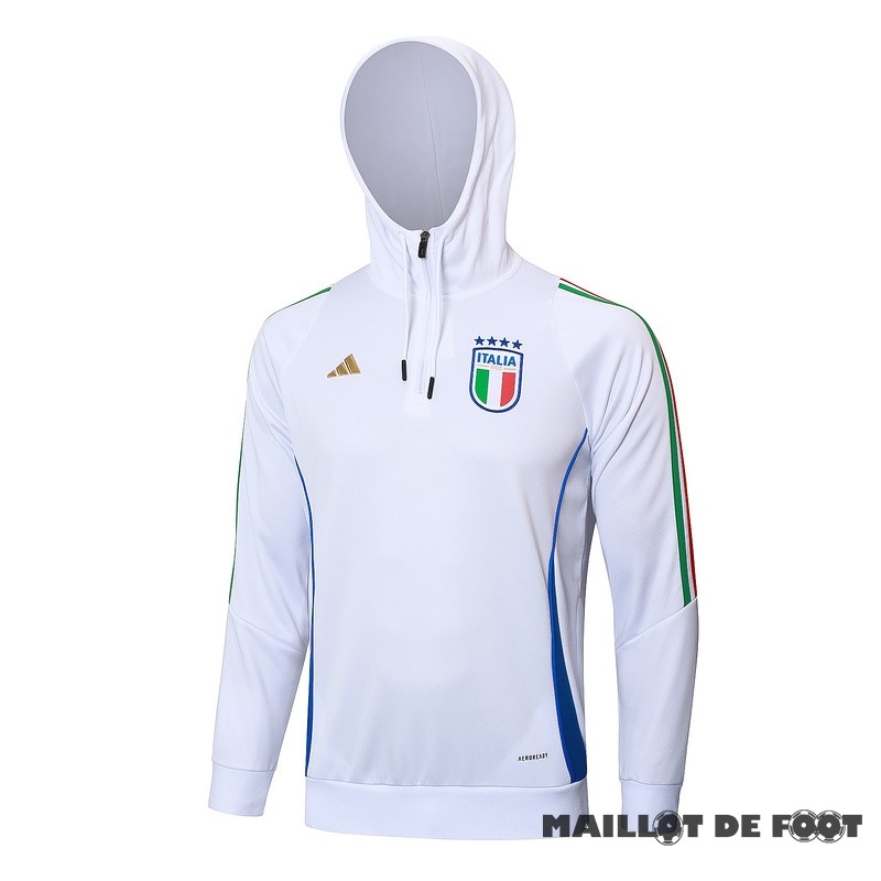 Foot Maillot Pas Cher Veste Con Capucha Italie 2024 Blanc