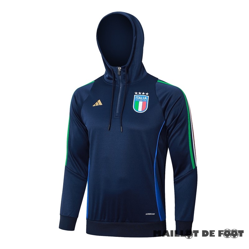 Foot Maillot Pas Cher Veste Con Capucha Italie 2024 Bleu Marine